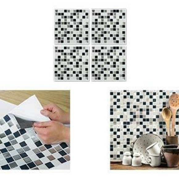 750 Home Stick Tiles Navy/Silver/White 4x4 Pack - Picture 4 of 7
